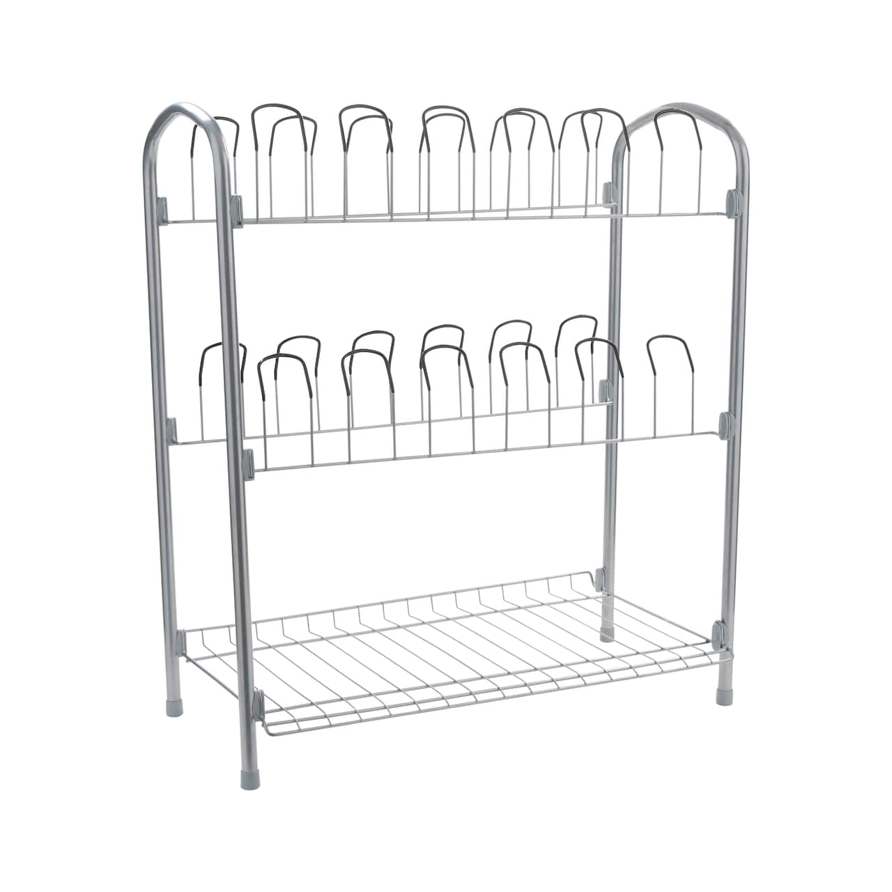 Organize It All 12 Pair Floor Shoe Rack With Shelf
